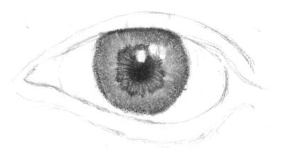 как нарисовать глаза карандашом повторная растушовка
