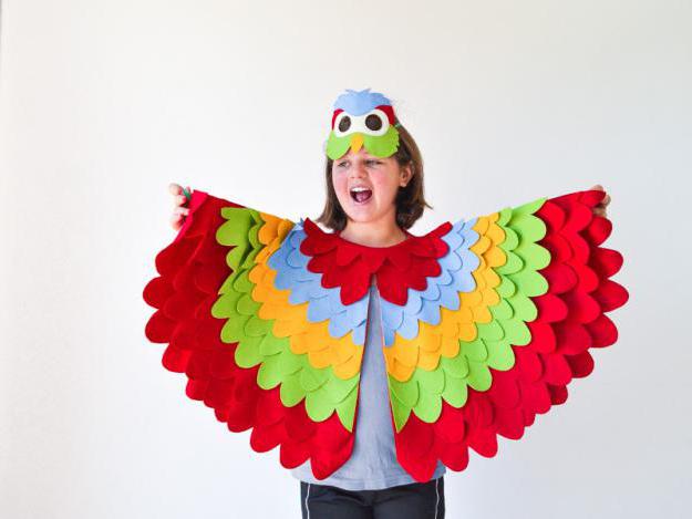 костюм попугая для девочки своими руками 