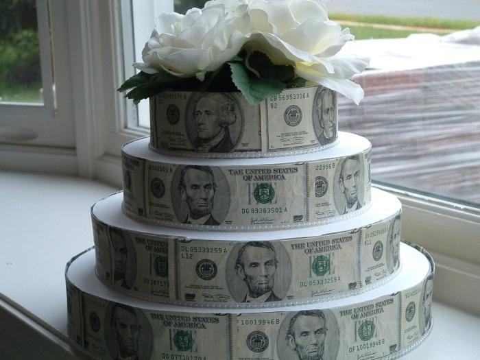 как сделать торт из денег