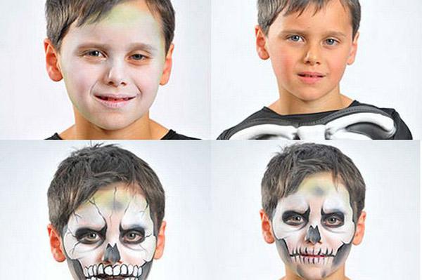 раскраска лица на хэллоуин 