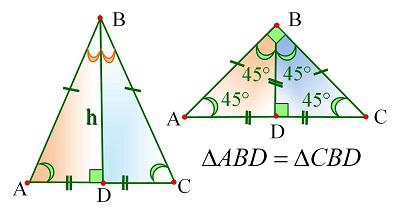 высота в равнобедренном треугольнике равна