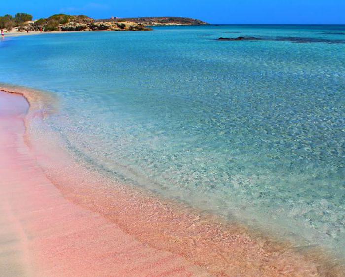 крит розовый пляж элафониси