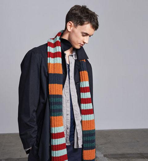 вязание спицами мужской шарф