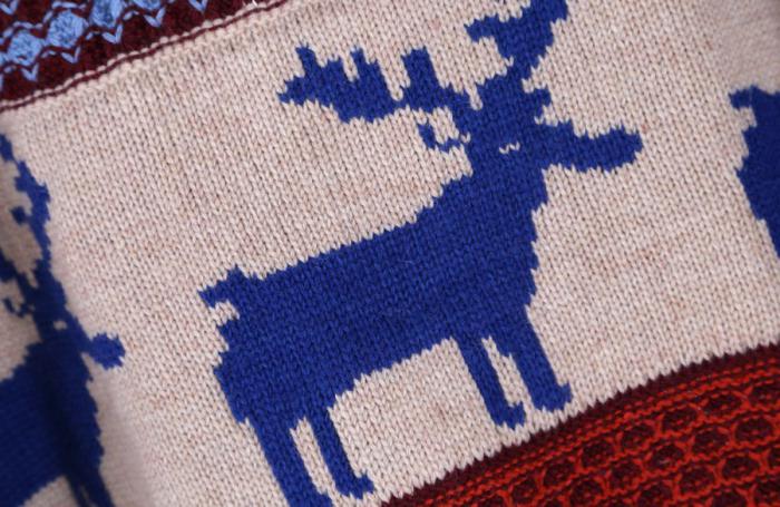 вязание мужского свитера с оленями 