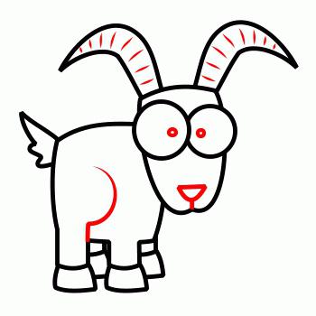 как нарисовать козу поэтапно карандашом 