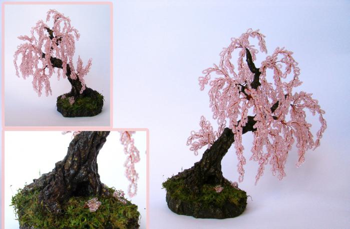 плетение бисером деревья сакура схема 