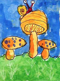 рисование грибы в старшей группе 