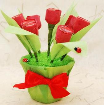 тюльпаны из гофрированной бумаги мастер класс 