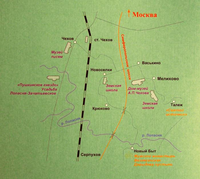 Мелихово Усадьба Чехова на карте