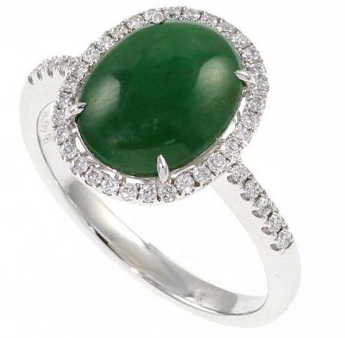 Кольцо с камнем зелёного цвета