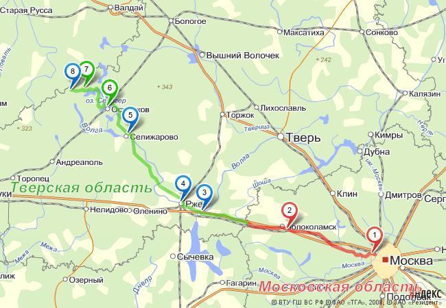 селигер на карте россии 