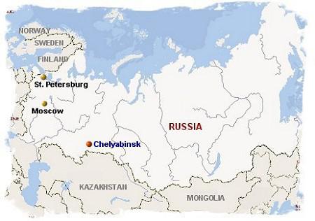 Где находится Челябинск на карте России?
