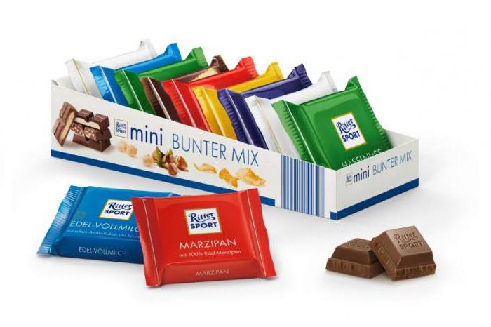 шоколад ritter sport виды