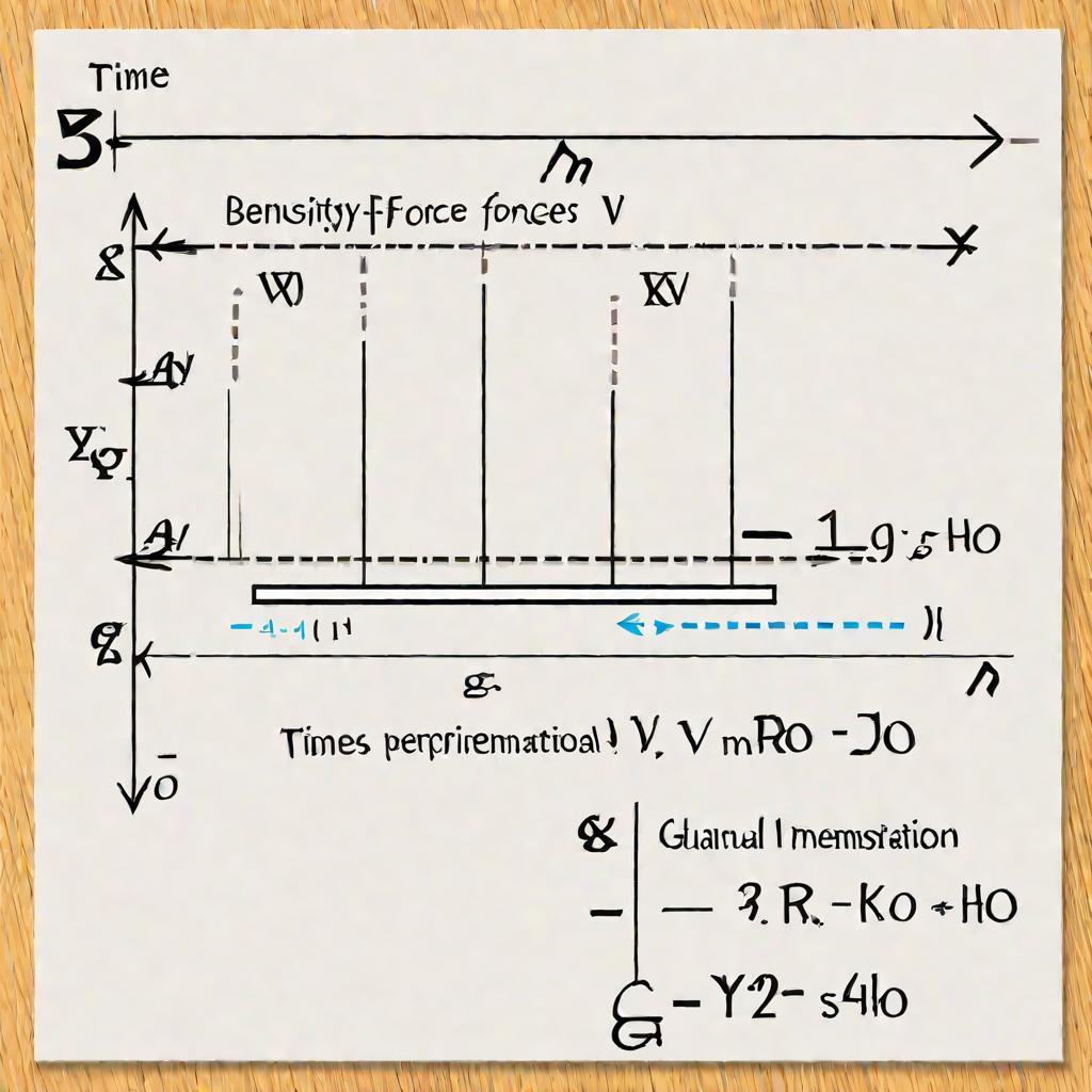 Уравнение, показывающее формулу принципа Архимеда, где Fb - сила архимеда равна греческой букве ро, умноженной на V, умноженной на g. Rho - это плотность, V - объем, а g - ускорение свободного падения. Визуализация показывает математическое представление.