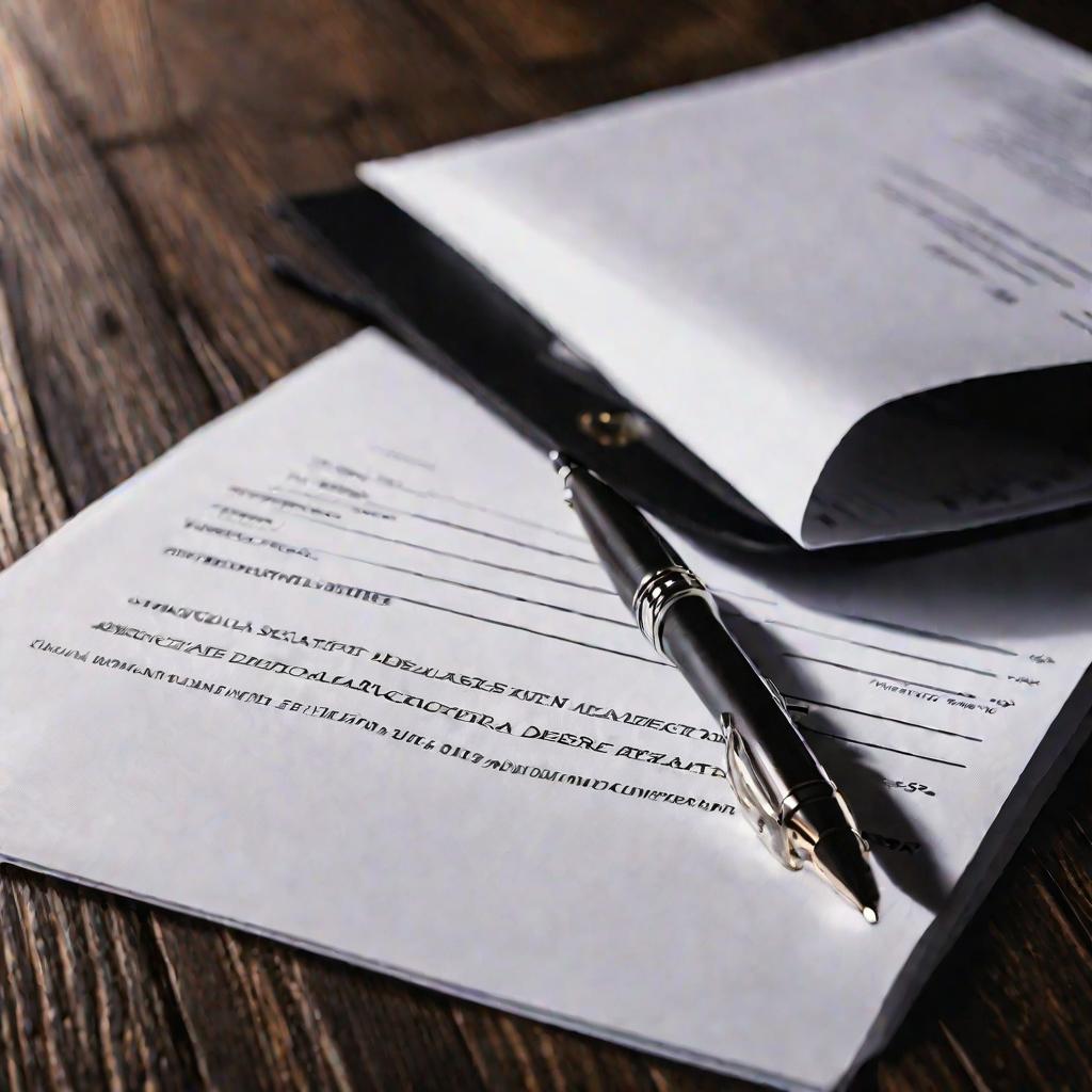 Папка с документами декларации на столе