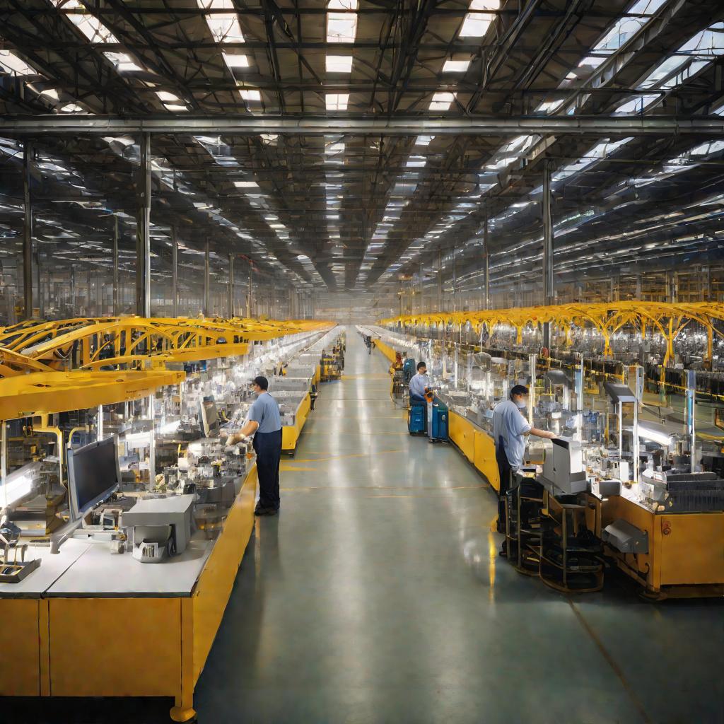 Рабочие на фабрике сканируют штрих-коды при сортировке продукции
