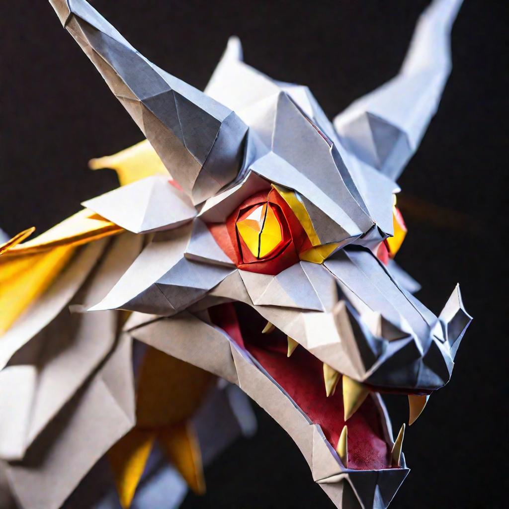 Портрет головы оригами дракона