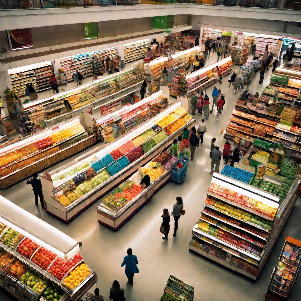 Оживленный супермаркет