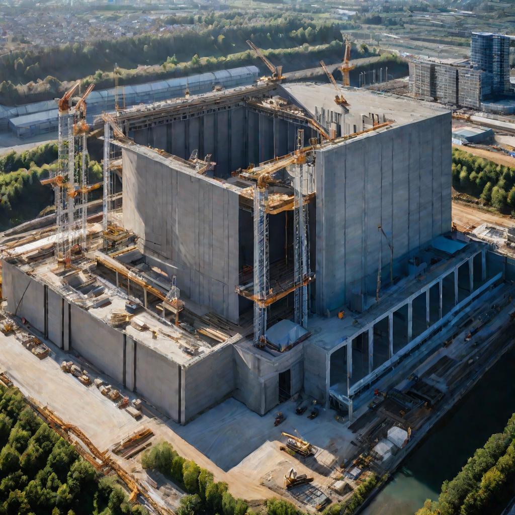 Огромное бетонное сооружение строится
