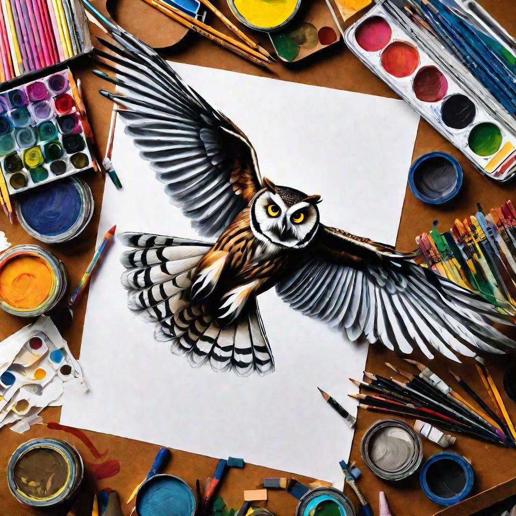 Стол с рисунками совы
