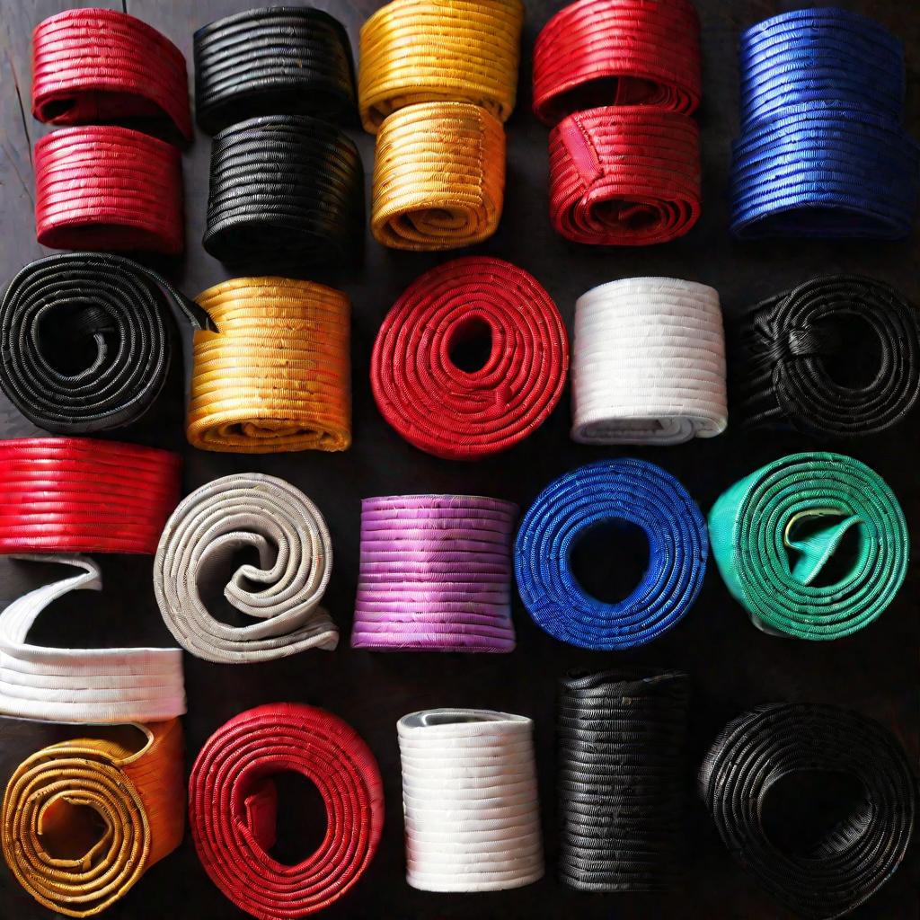 Разноцветные пояса для карате