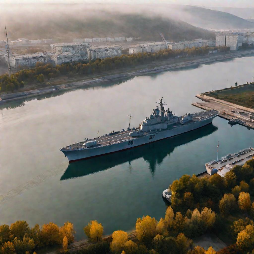 Корабль в порту в Крыму