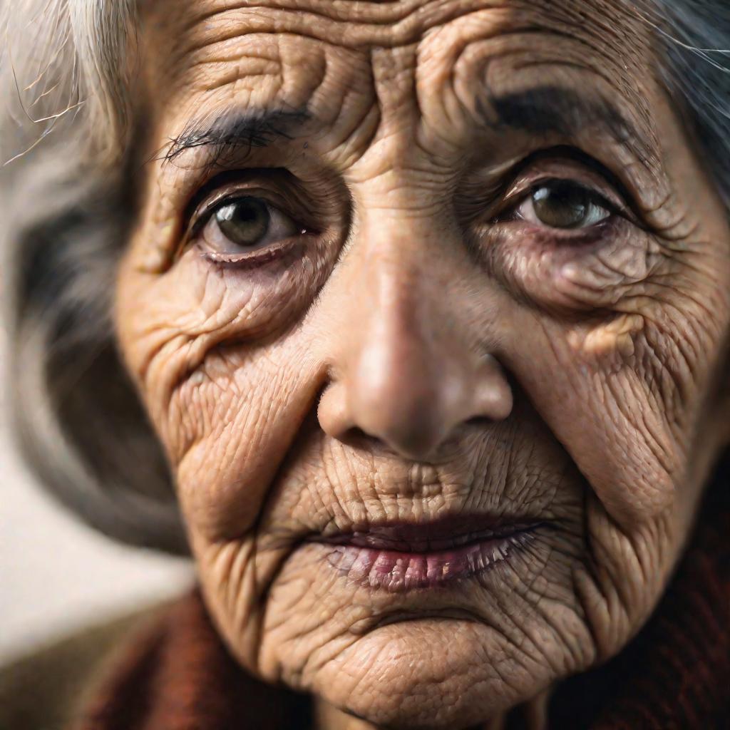 Лицо пожилой женщины с выраженным отеком