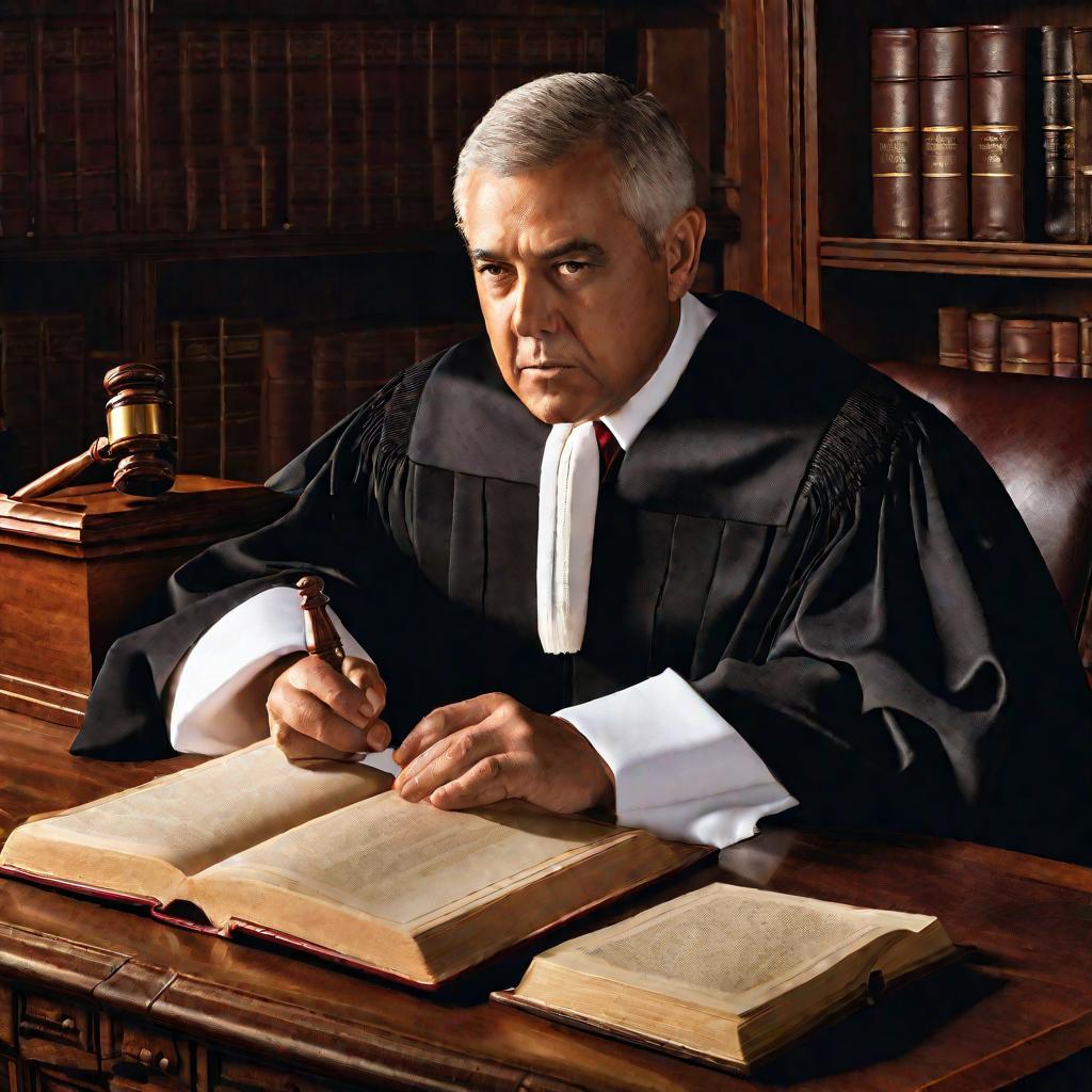 Портрет судьи в мантии за столом