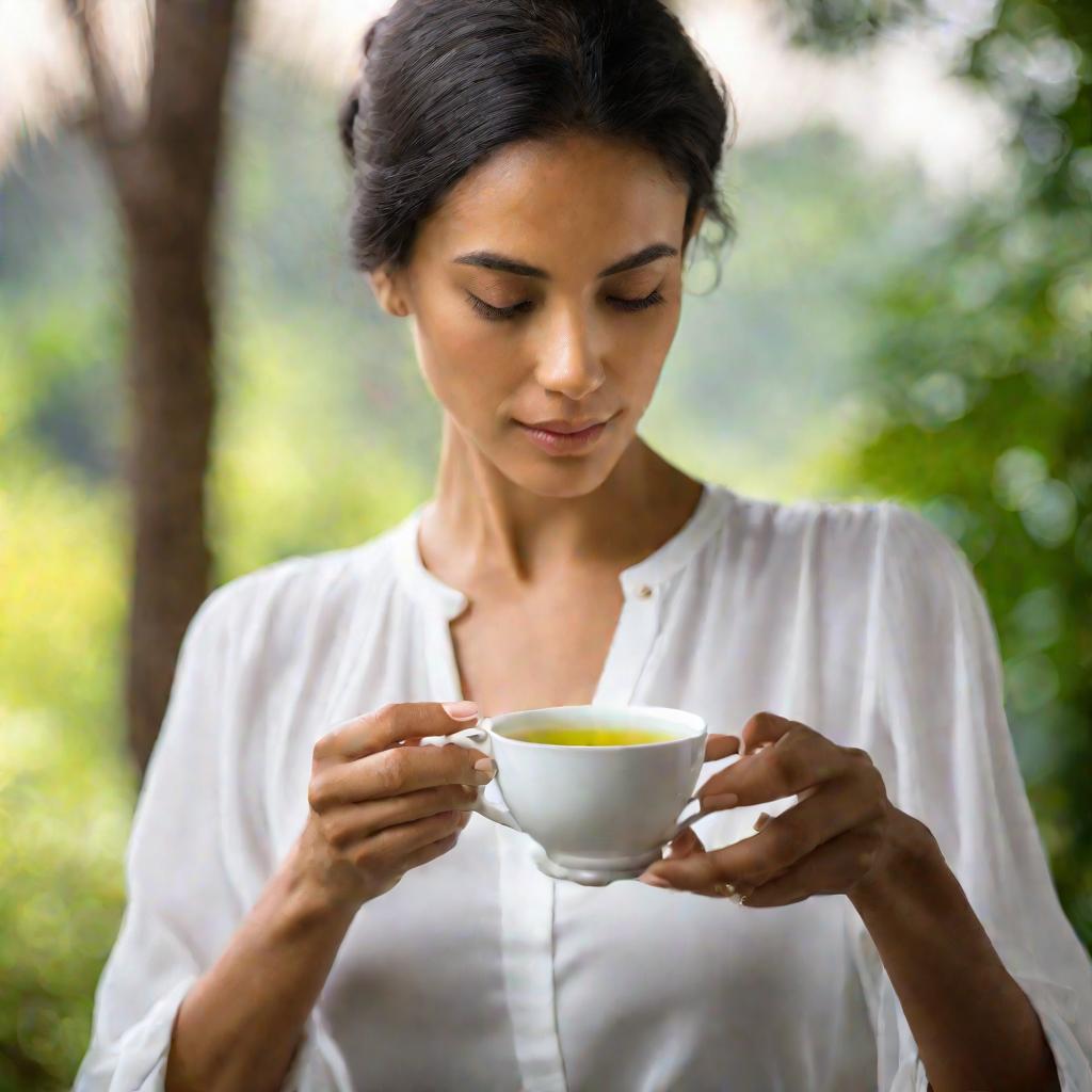 Женщина с чашкой чая