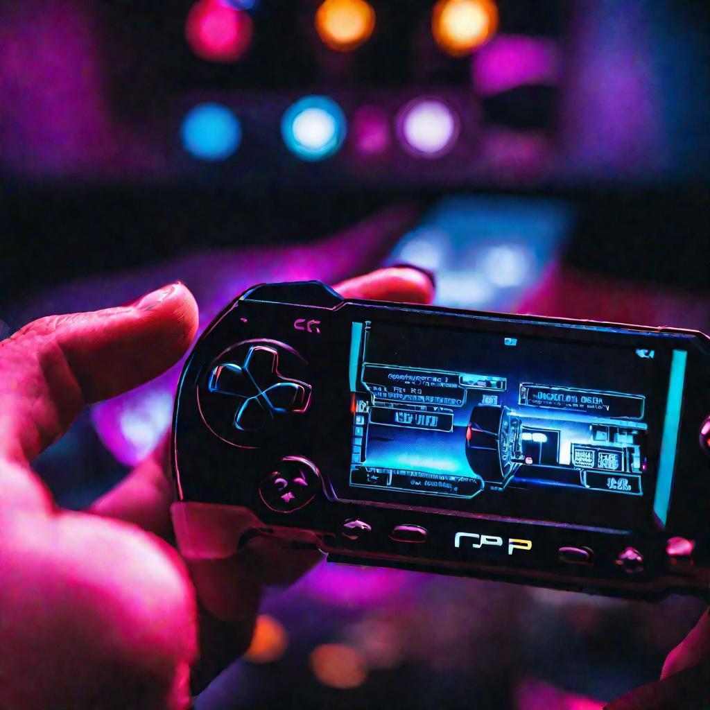 Рука включает модифицированную консоль PSP