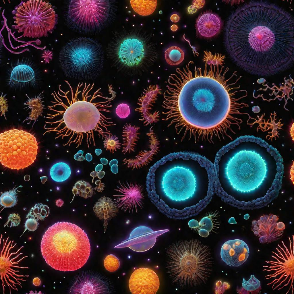 Микроорганизмы под микроскопом