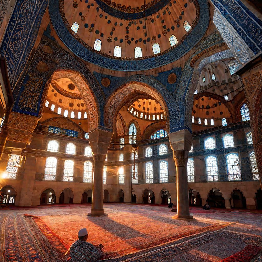 Внутренний вид Голубой мечети в Стамбуле