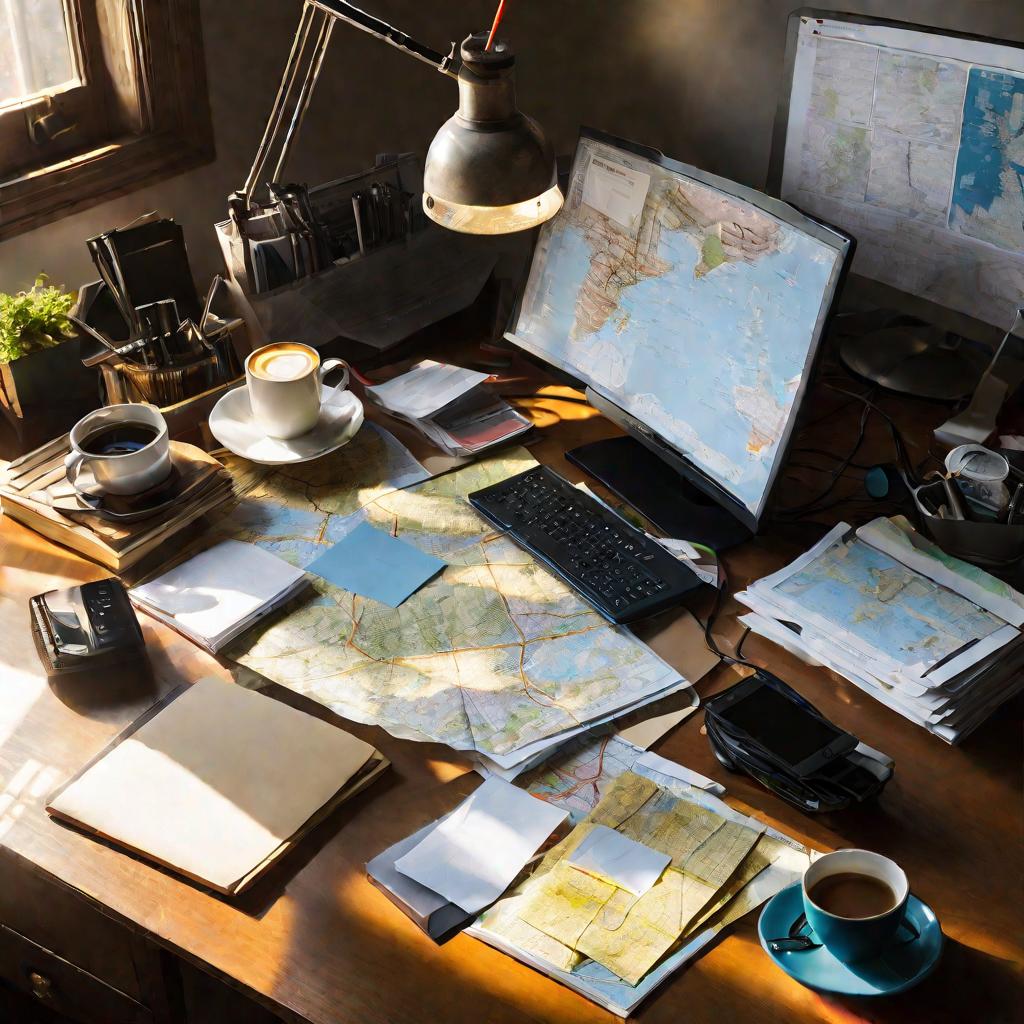Рабочий стол с навигатором и картами