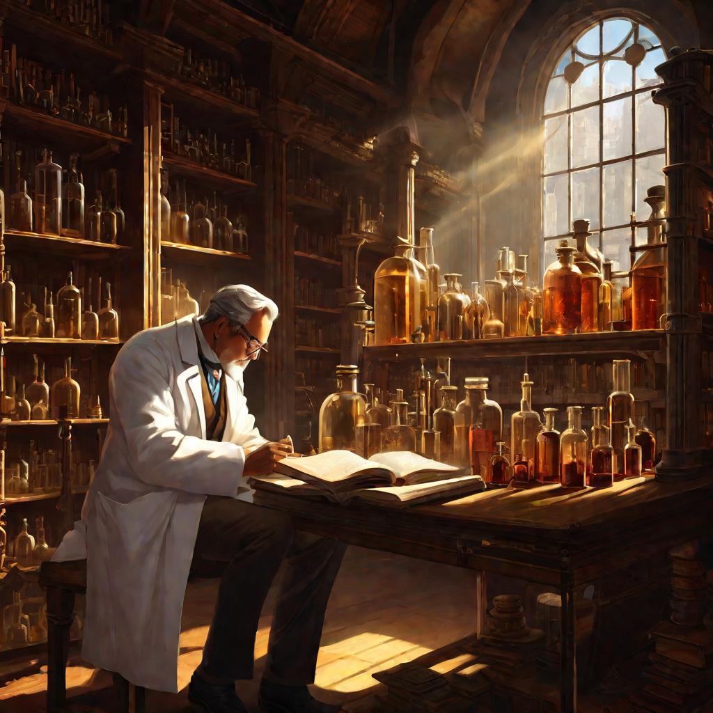 Алхимик в своей лаборатории
