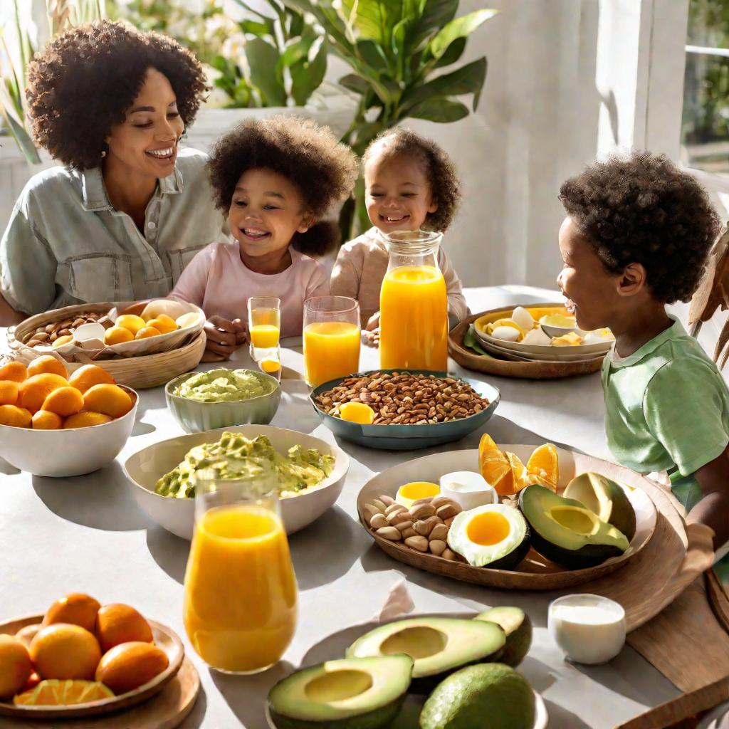 Здоровый завтрак семьи