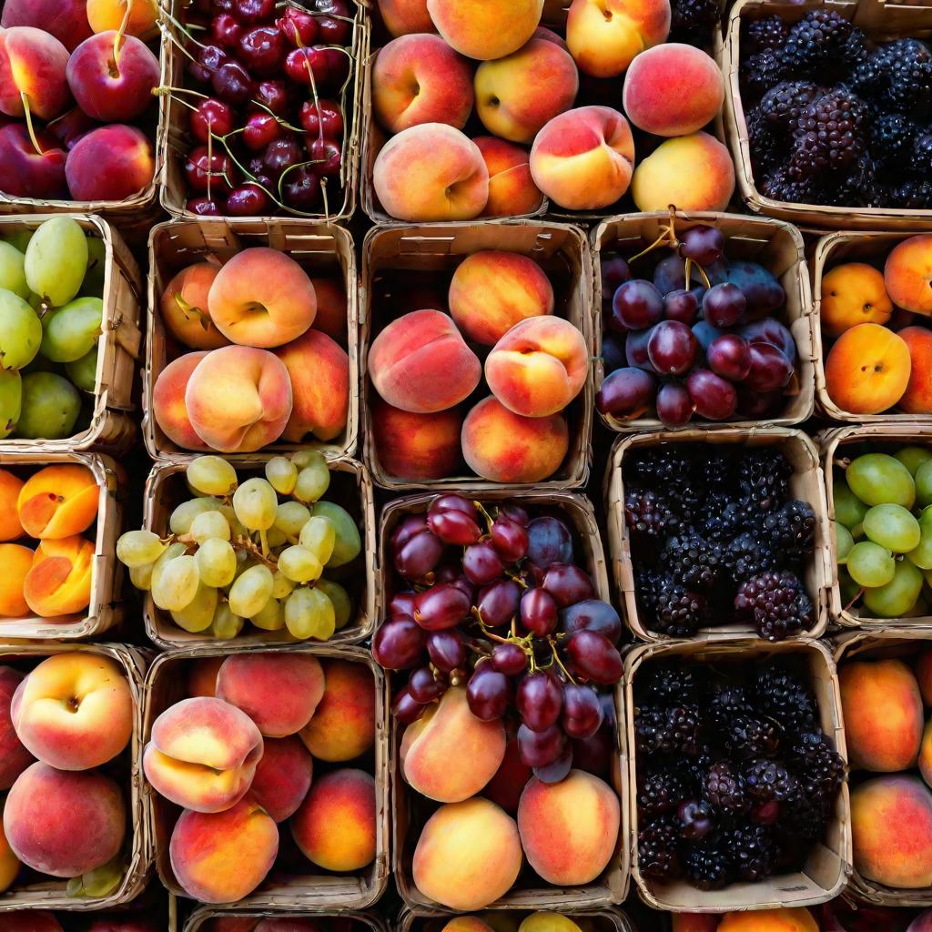 Лоток с фруктами на рынке