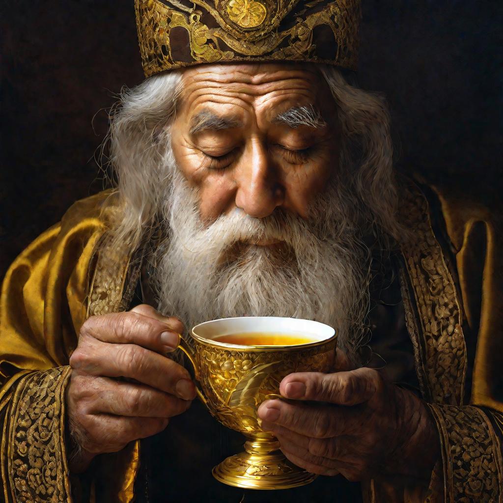 Портрет мудреца с чаем из золотого уса.