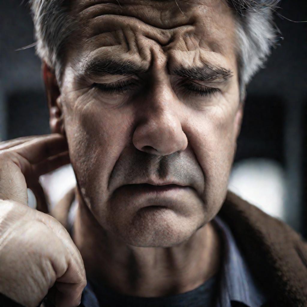 Портрет мужчины с головной болью