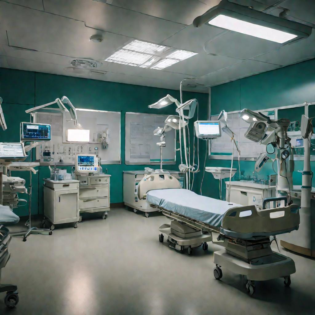 Широкий общий план больничной палаты