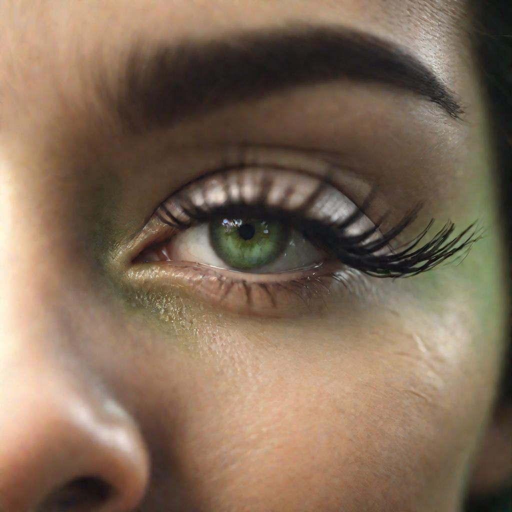 Портрет женского глаза с длинными ресницами