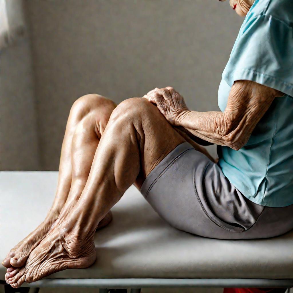 Атрофия мышц ног пожилой женщины