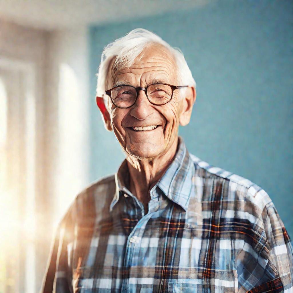 Портрет пожилого улыбающегося мужчины