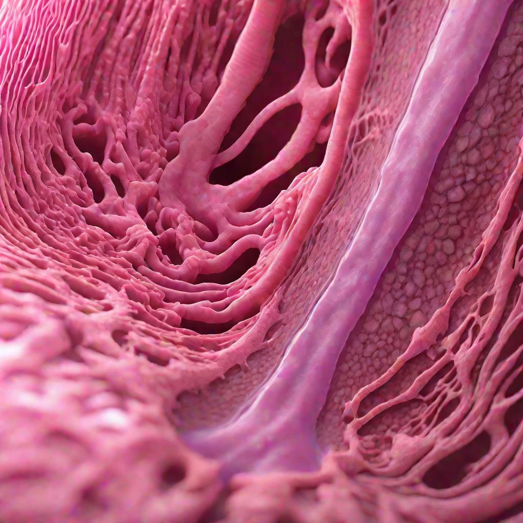 Макросъемка внутренней поверхности мочеточника