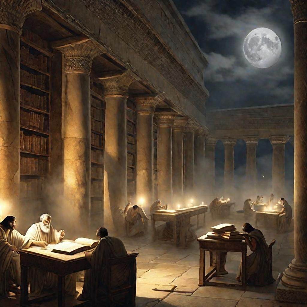 Библиотека Александрии ночью