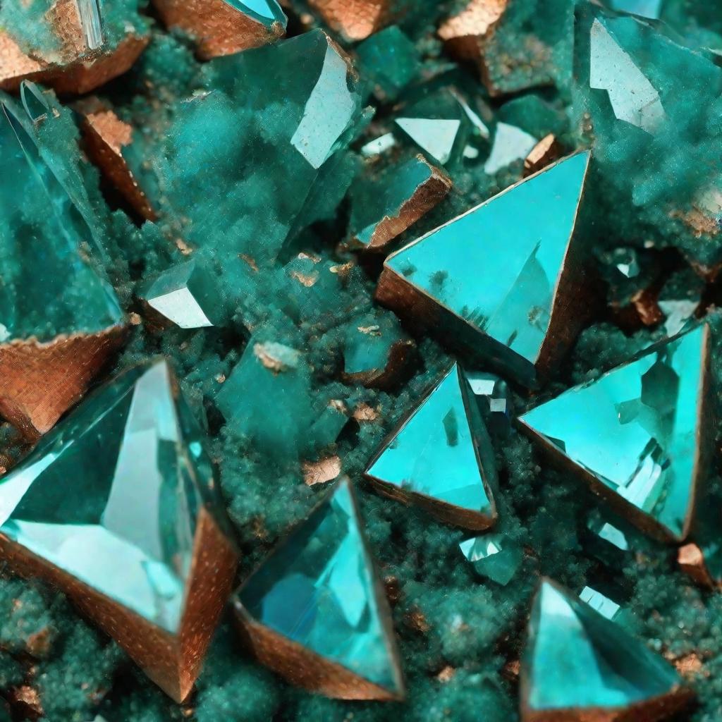 Кристаллы хлорида меди под микроскопом
