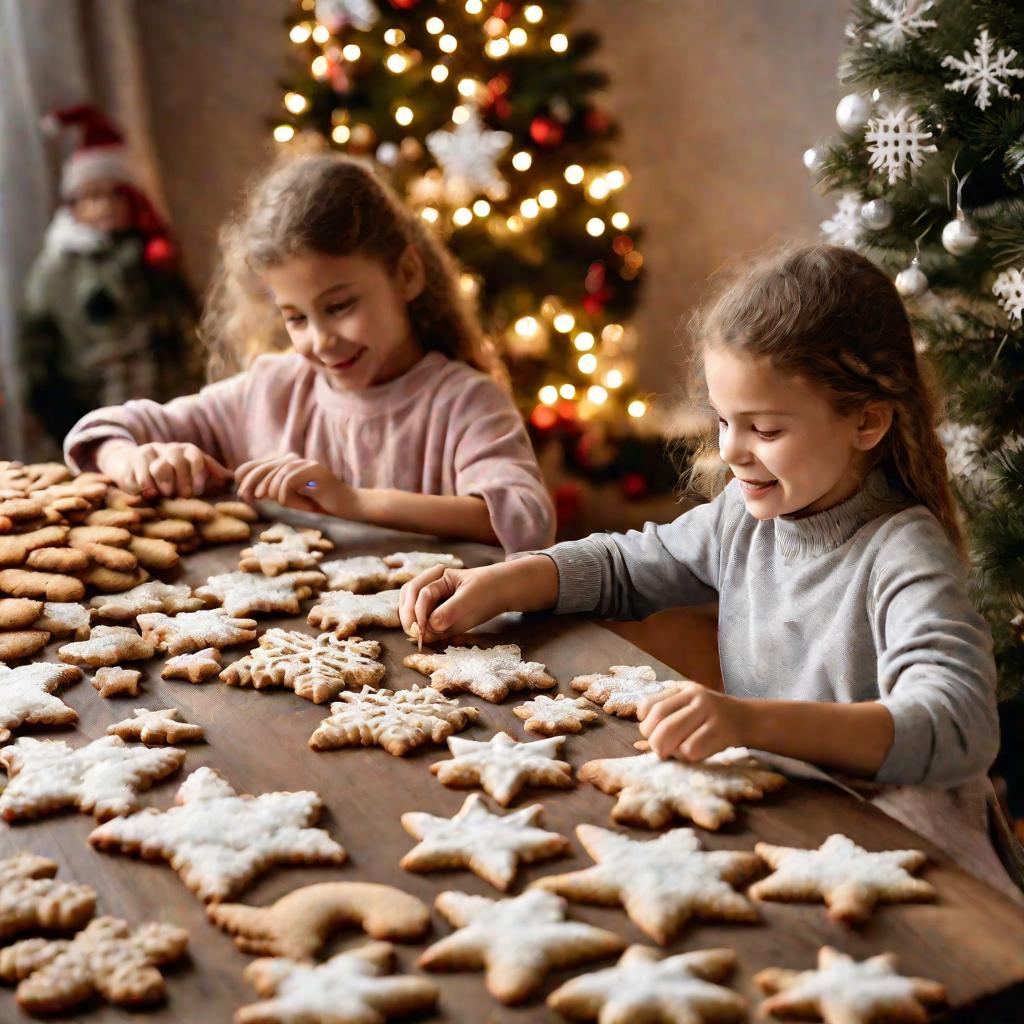 Дети готовят печенье из перловой крупы