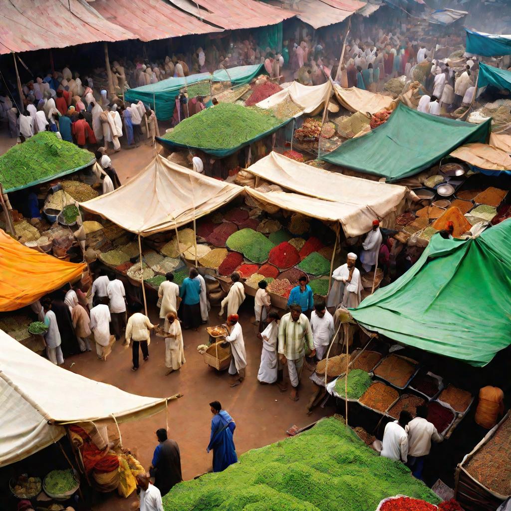 Травяной рынок с индийским луком