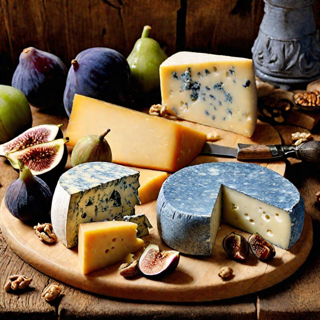 Набор голубых сыров на столе