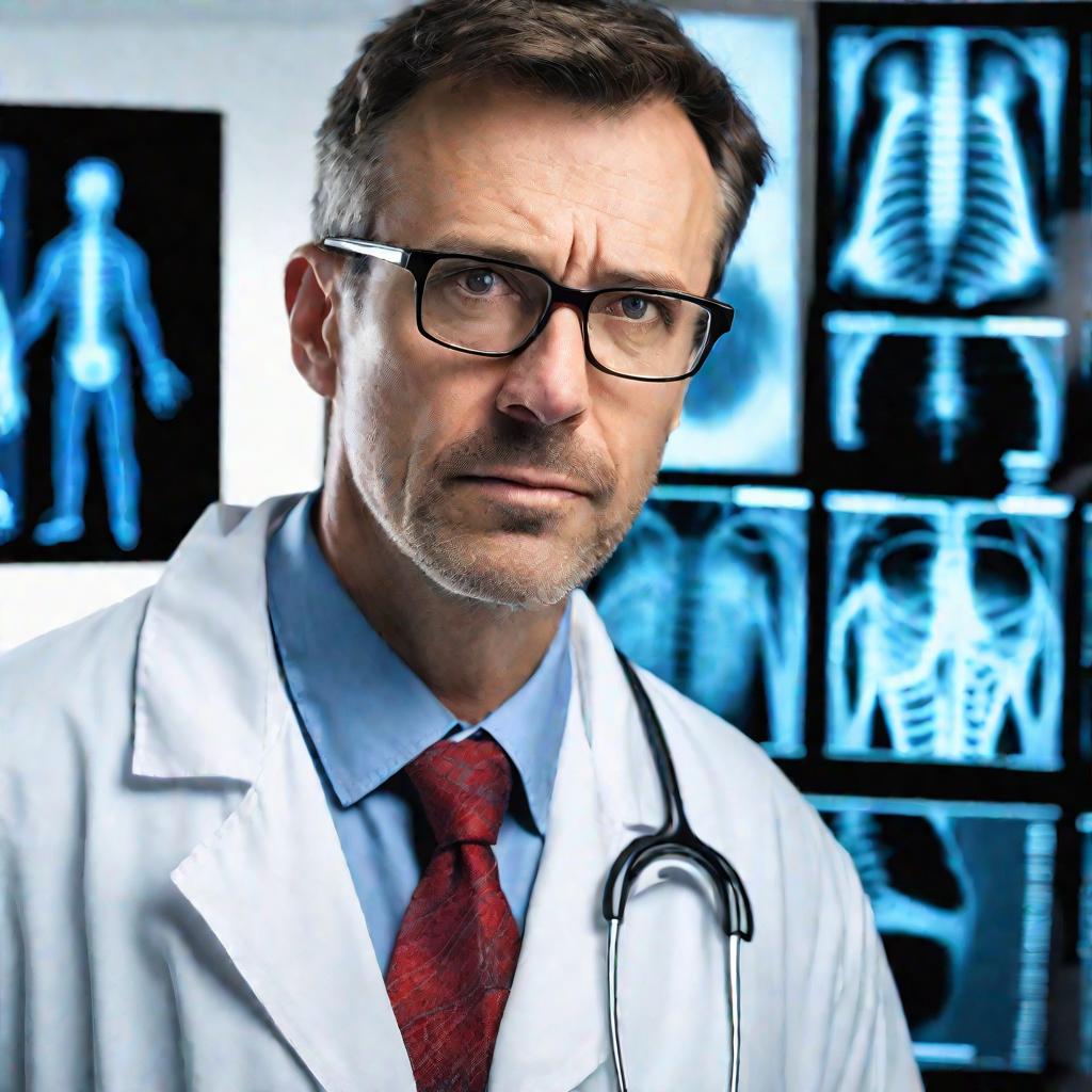 Врач-травматолог изучает рентген