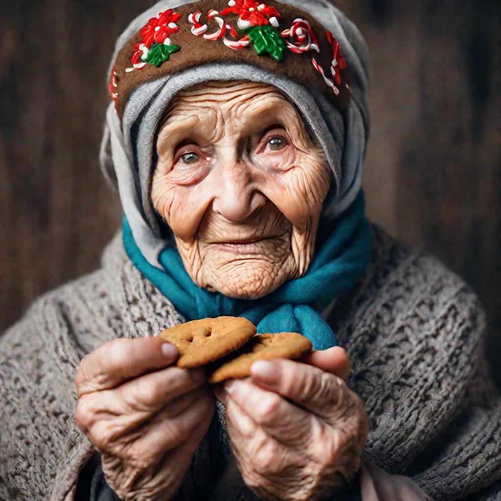 Пожилая женщина с пряниками
